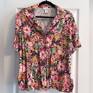 H&M Multicolor Floral Button Down Shirt
